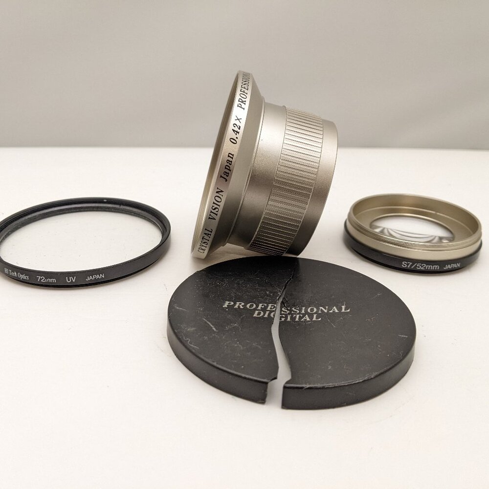 Crystal Vision 0.42X Pro Hi Speed AF Super Wide Angle Lens w Adapter Ring & Fltr
